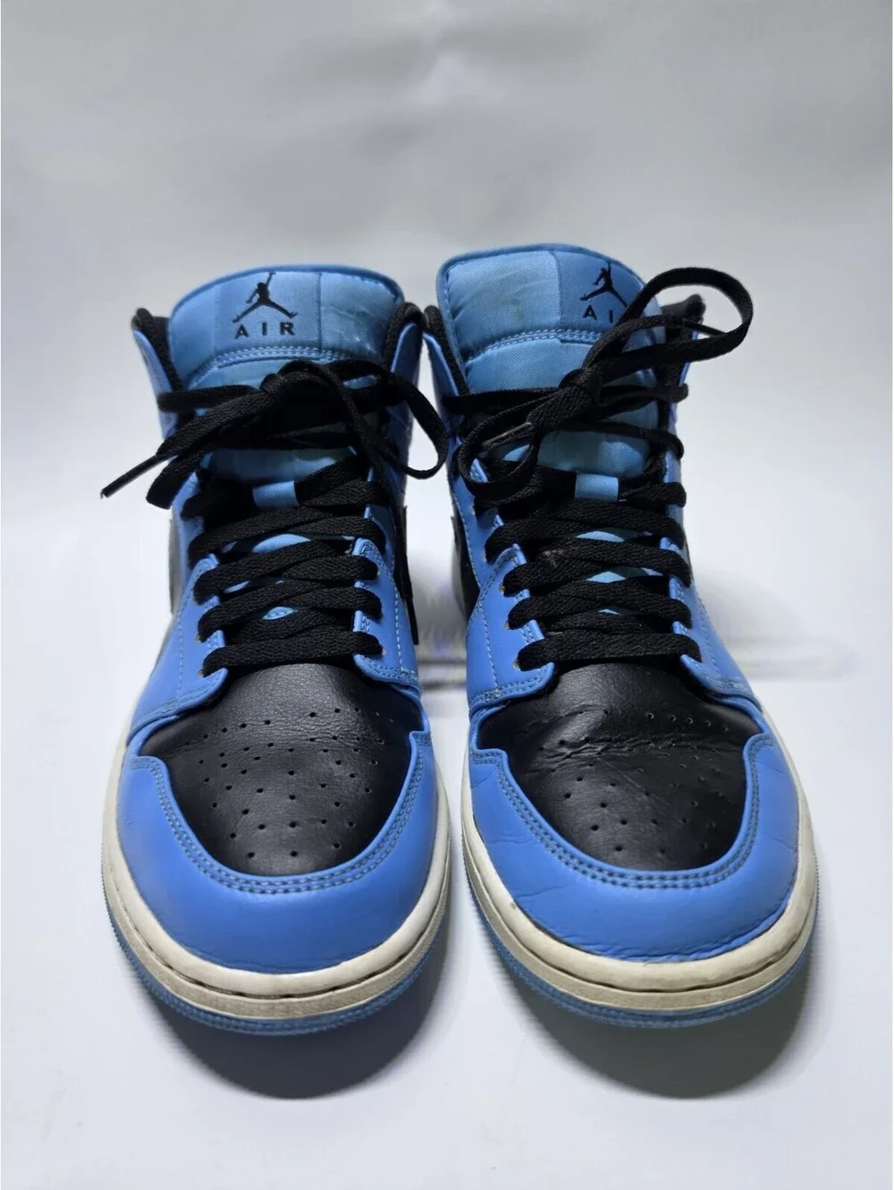 Jordan Air Jordan 1 Mid University Blue Black Mid Top Lace-Up Leather DQ8426-401